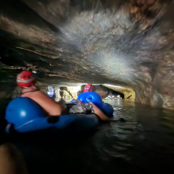 inside a cave tubing tour
