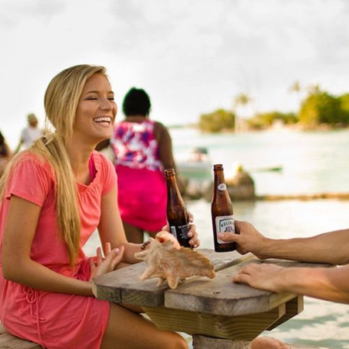Enjoying drinks in Belize